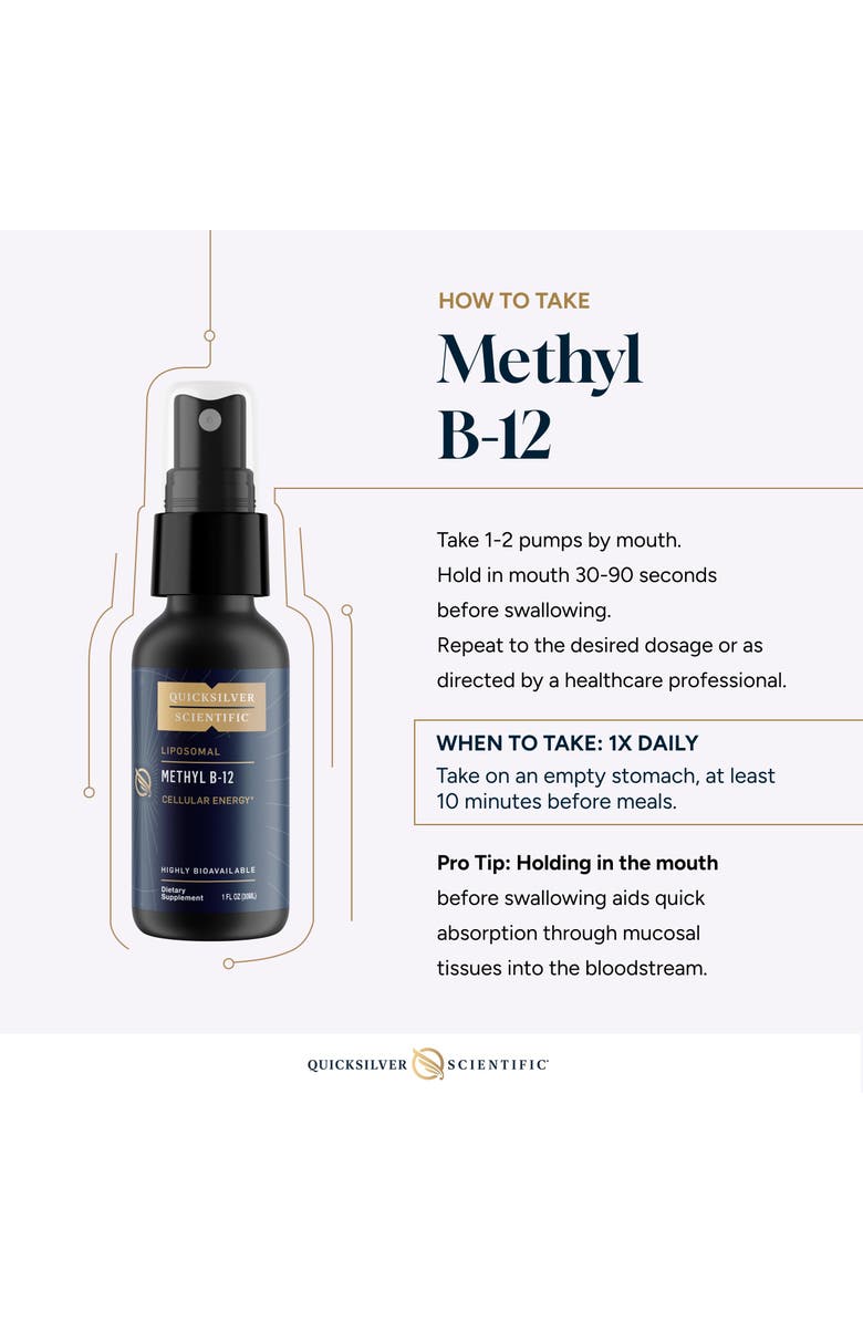 Quicksilver Scientific Methyl B12 Methylcobalamin Vitamin Supplement, Alternate, color, NO COLOR