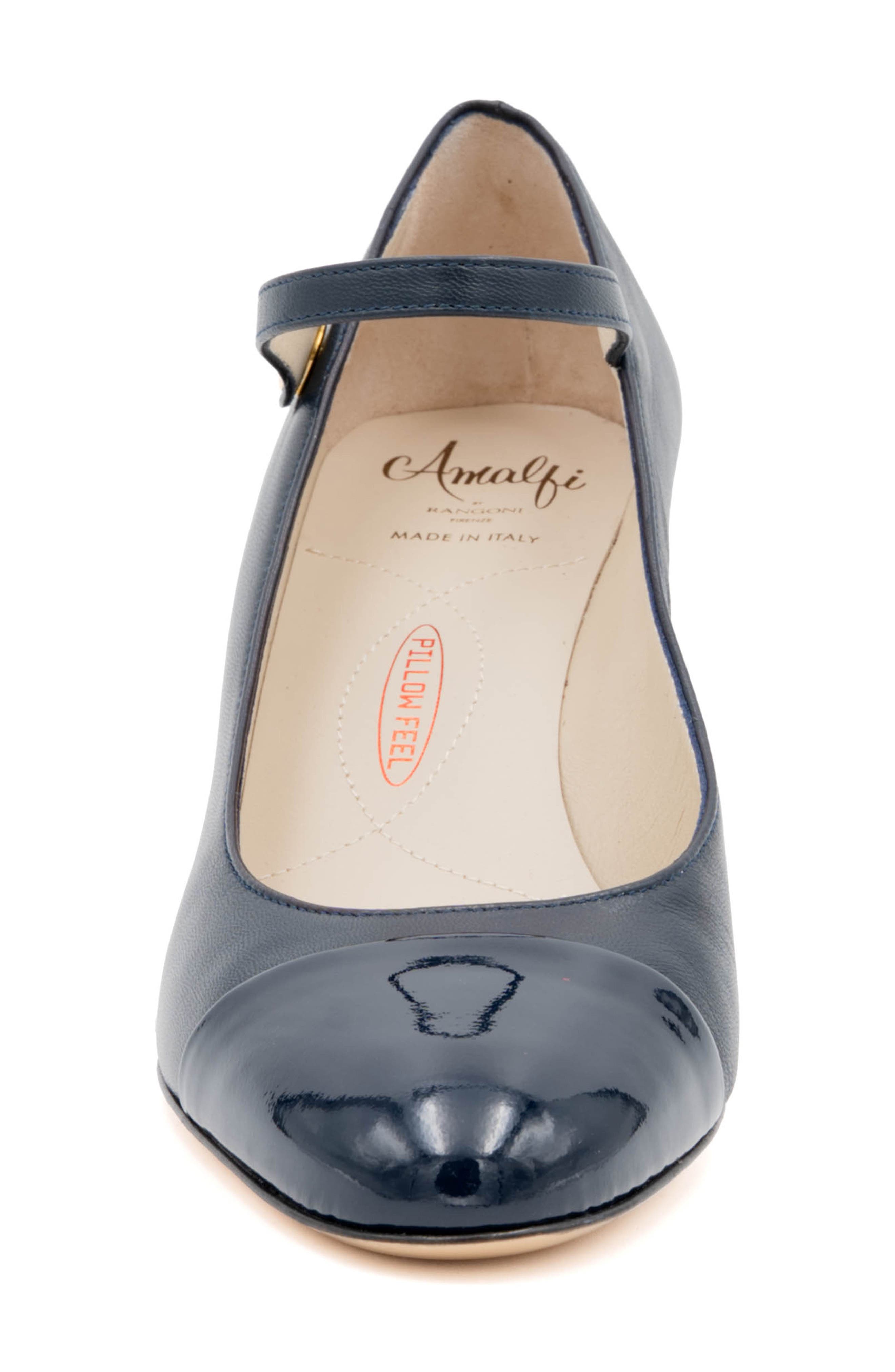 Lilli Ankle Strap Cap Toe Pump, Alternate, color, BLUE PAVONE PARM NIGHT VERNICE