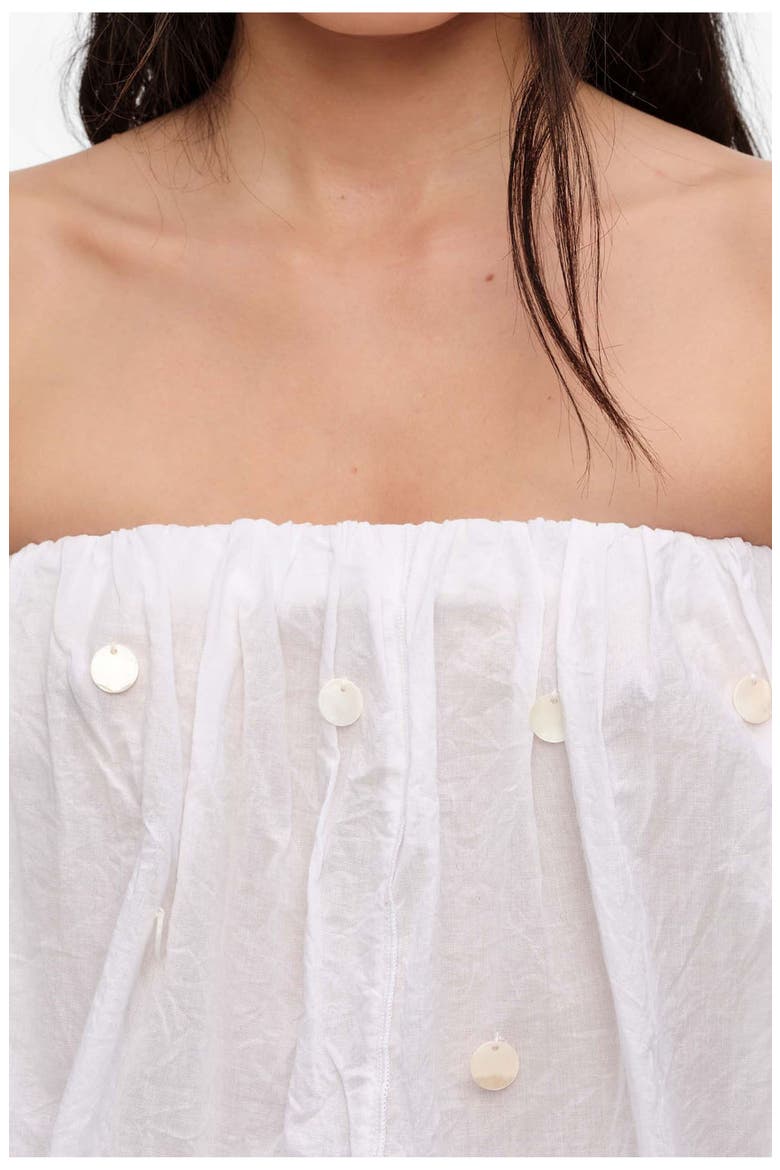 Ruched Strapless Top, Alternate, color, WHITE