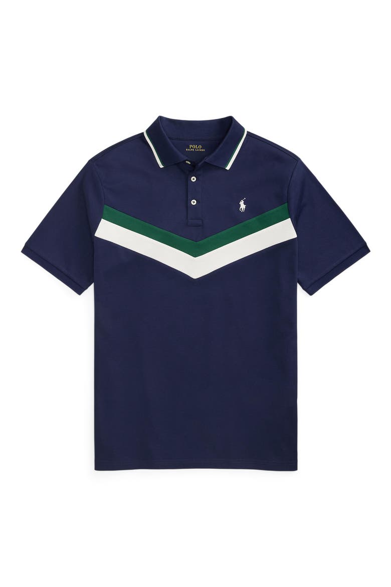 Chevron Classic Fit Soft Cotton Polo, Alternate, color, NEWPORT NAVY
