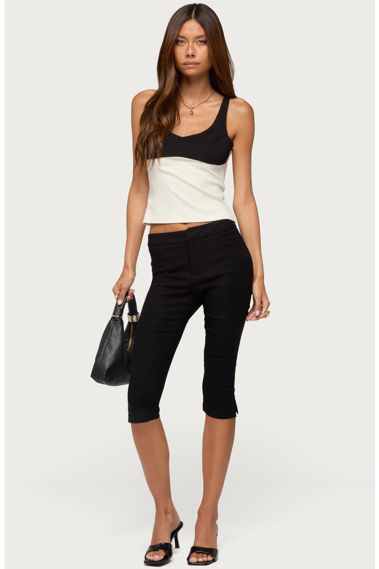 Clarinda Contrast Trim Tank, Alternate, color, WHITE-AND-BLACK