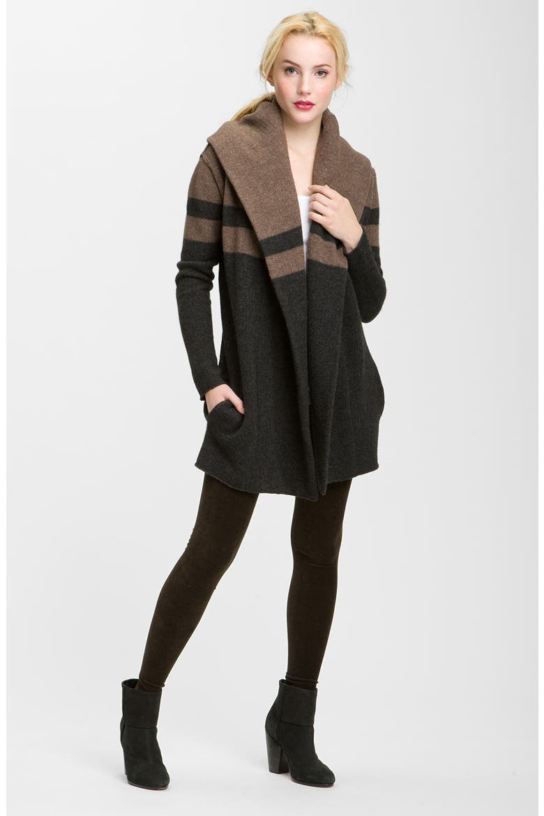 Colorblock Blanket Sweater, Main, color, MOOSE