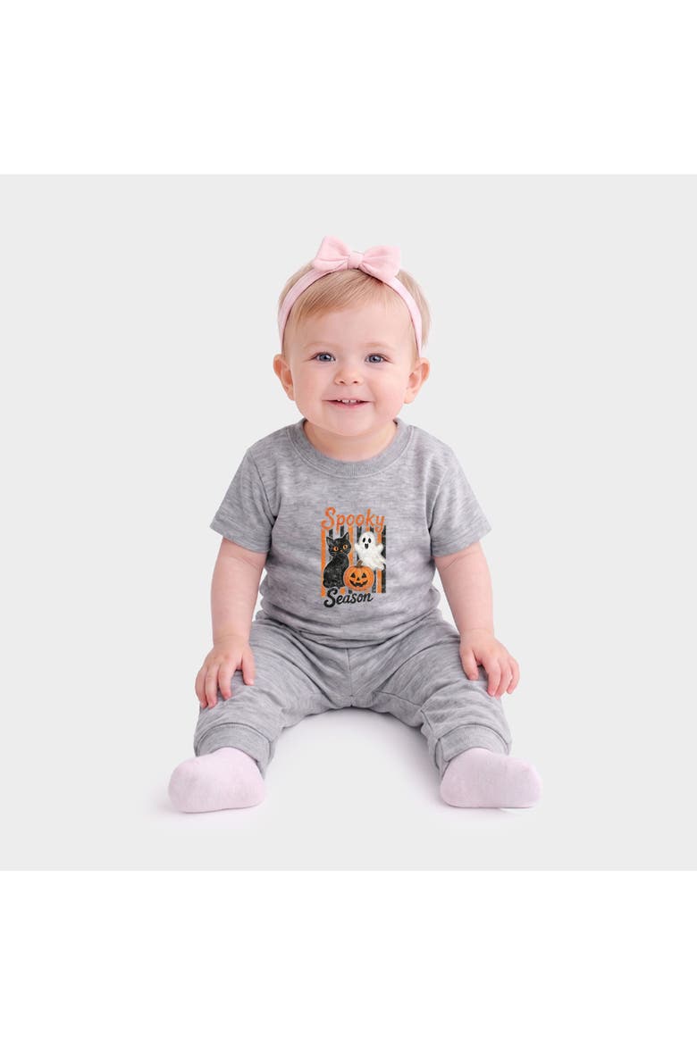 Spooky Season Characters Infant Jogger Pant Crew Set, Alternate, color, Heather Grey