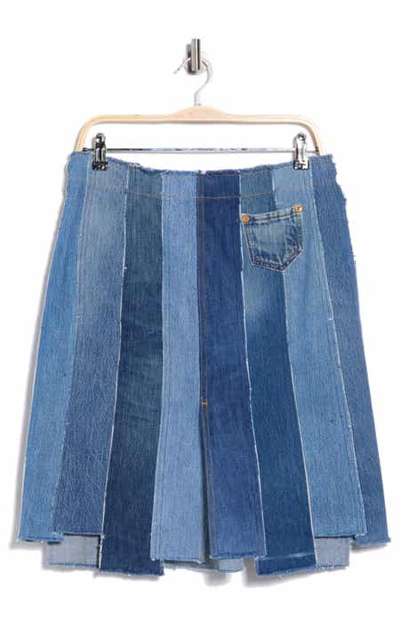 Re/Done Levis Striped Denim Skirt