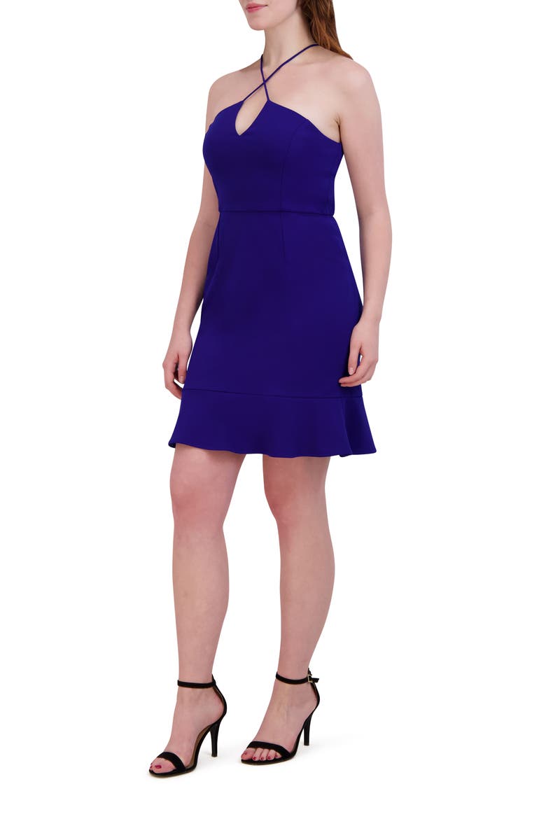 Ruffle Hem Minidress, Alternate, color, MARINE BLU