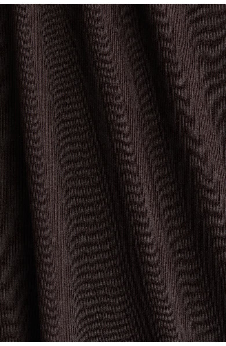 H&M Ribbed silk-blend tank top, Alternate, color, Dark Brown