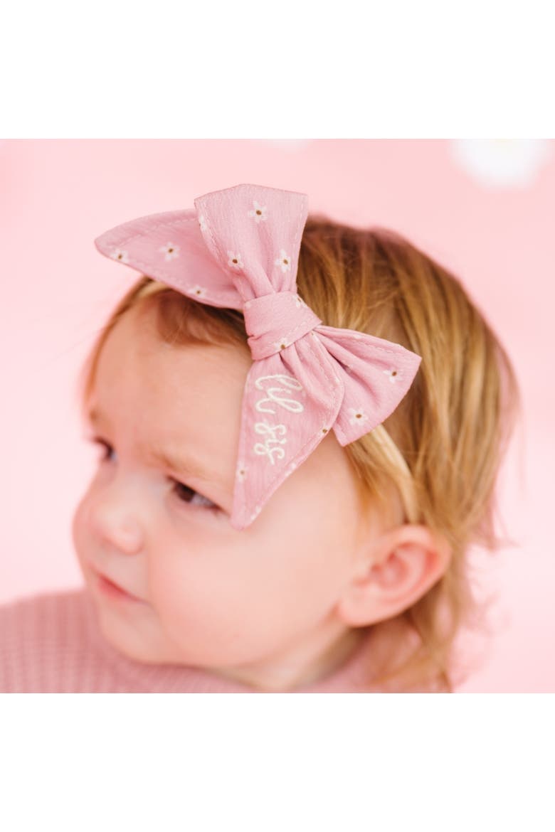 Lil Sis Bow Baby Headband, Alternate, color, Mauve