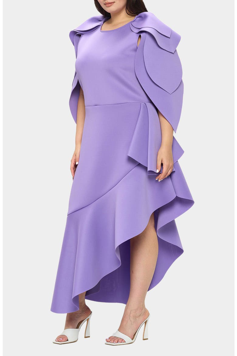 Kaskade Asymmetric Ruffle Dress, Alternate, color, LAVENDER