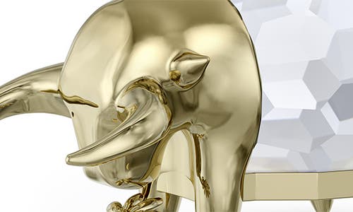 Swarovski Zodiac Taurus Crystal Figurine In Gold Tone-taurus