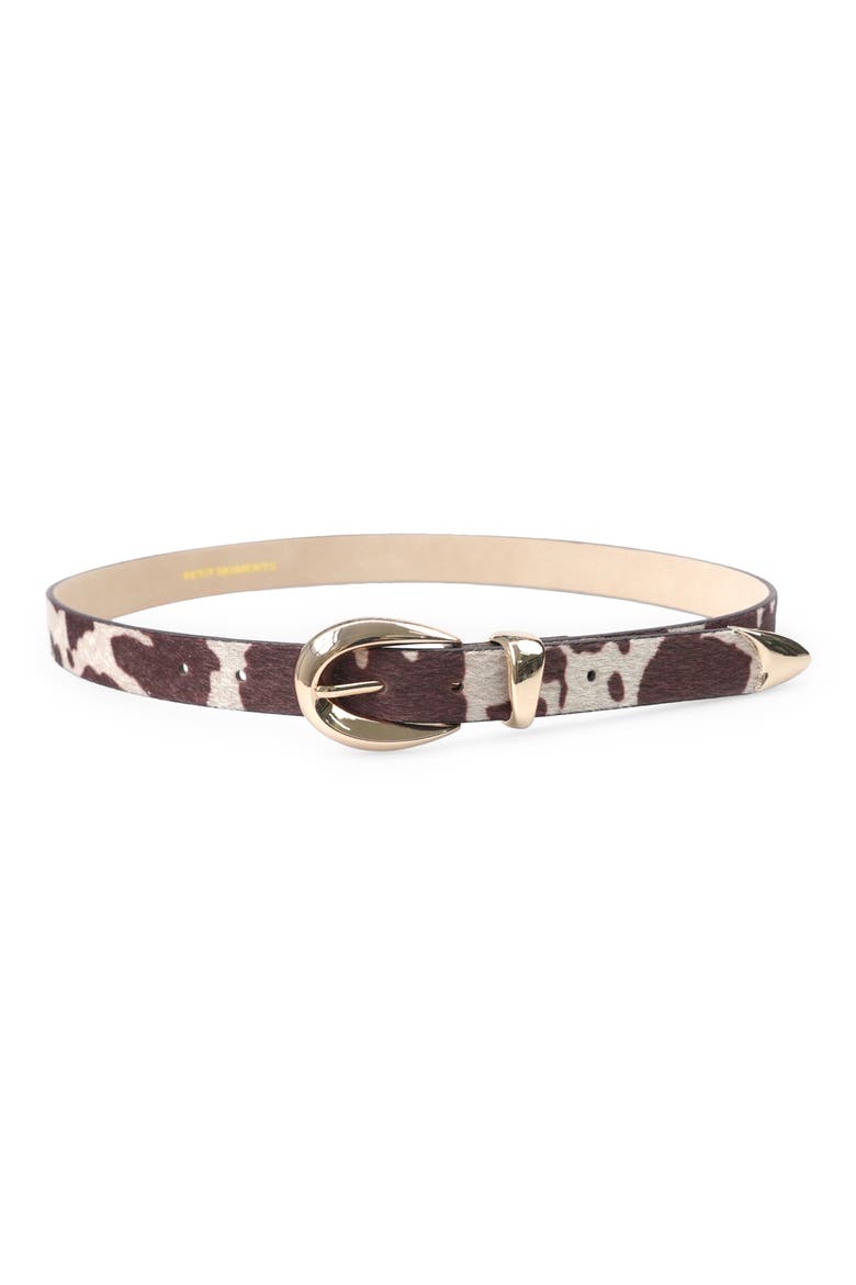 Marissa Faux Calf Hair Belt, Main, color, COW/ GOLD