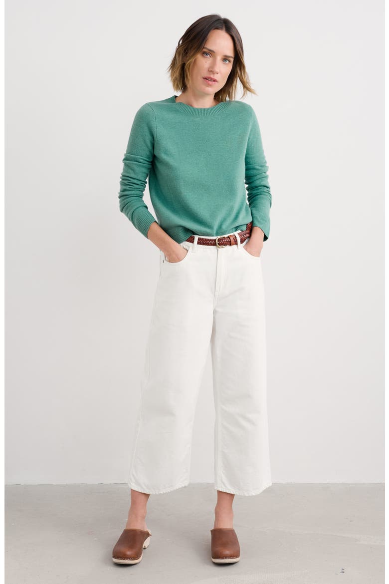 Greeb Rocks Merino Wool Blend Crewneck Sweater, Alternate, color, KNIT MELANGE SAGE LEAF