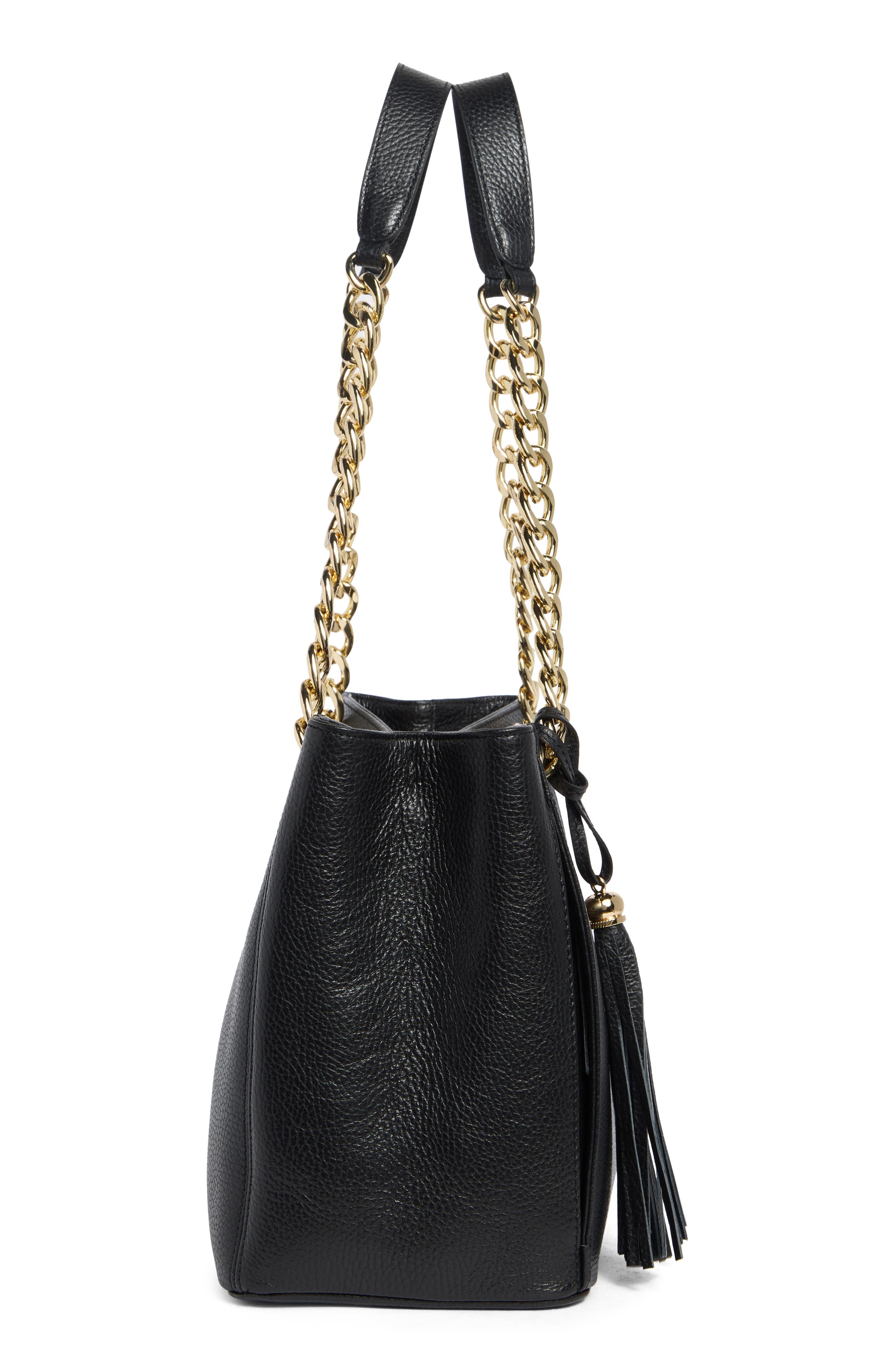 VALENTINO BY MARIO VALENTINO Luisa Rock Leather Tote Bag, Alternate, color, Black