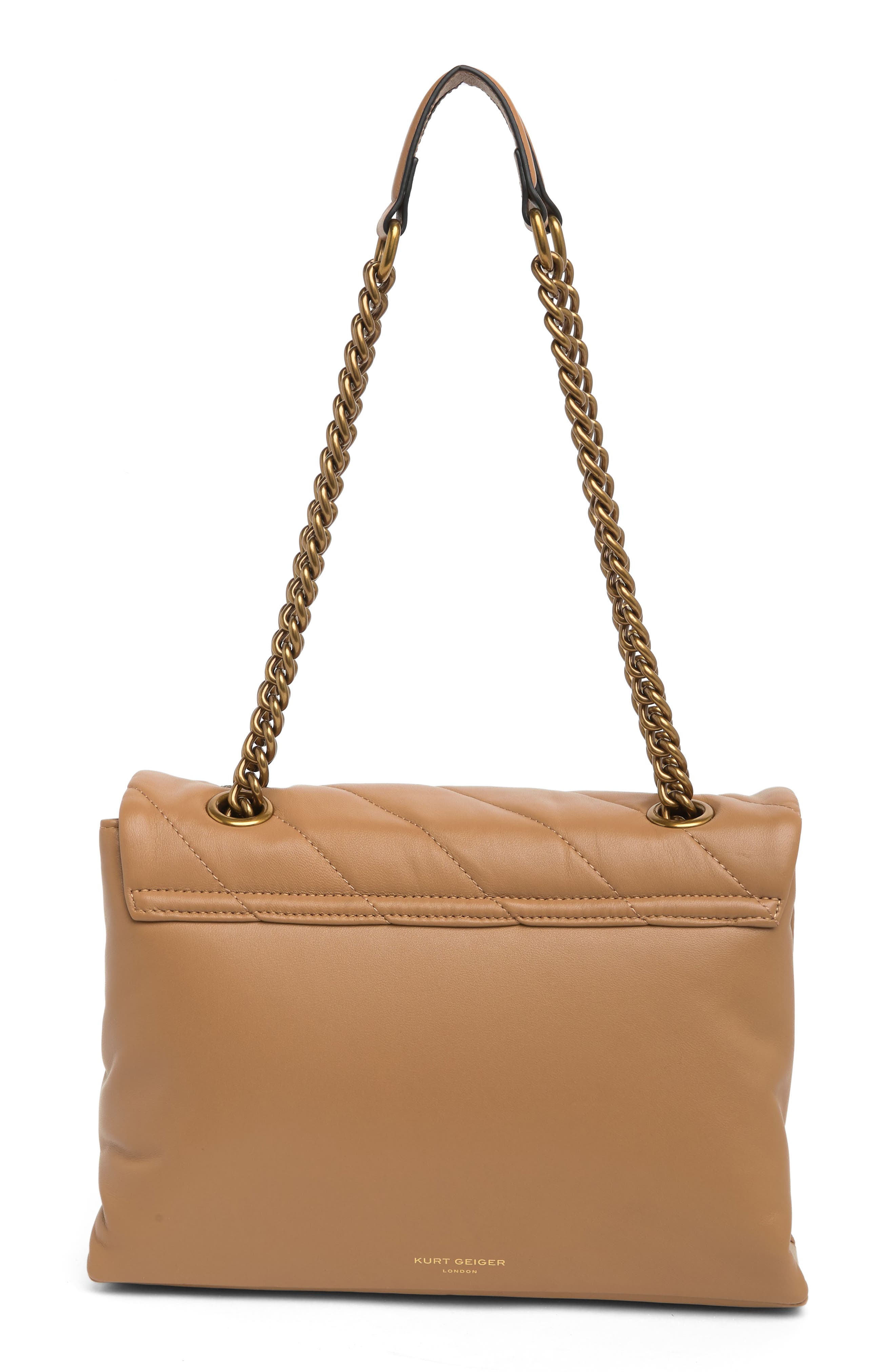 Kurt Geiger London Soho Quilted Shoulder Bag, Alternate, color, Camel
