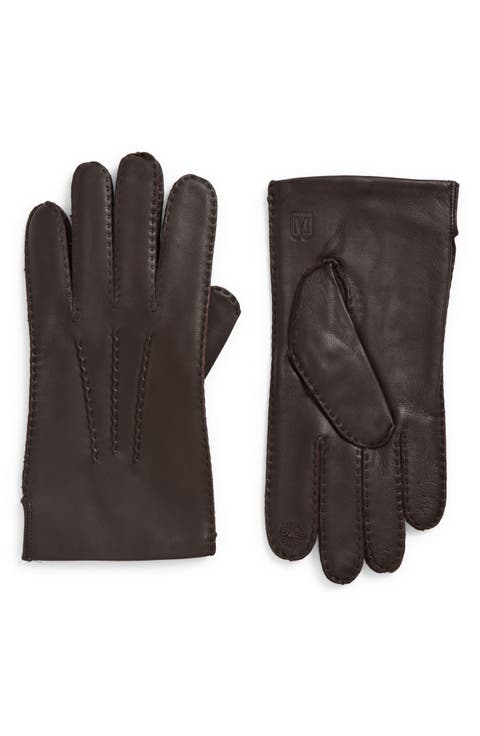 Cashmere Lined Leather Touchscreen Gloves