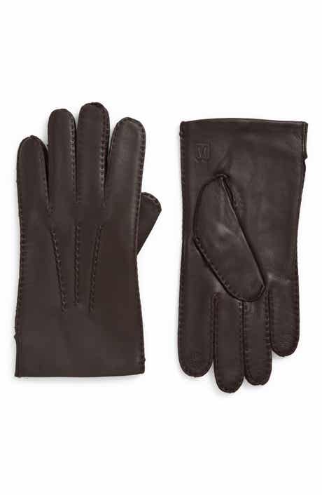 Bruno Magli Cashmere Lined Leather Touchscreen Gloves