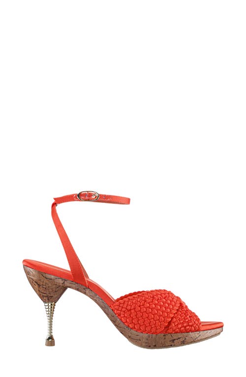 Nina Empire Ankle Strap Sandal In Coral