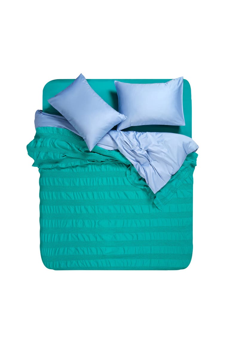 Braga Waffle E.king Size 102.5" x 86.5" Artisan Design, Alternate, color, Green