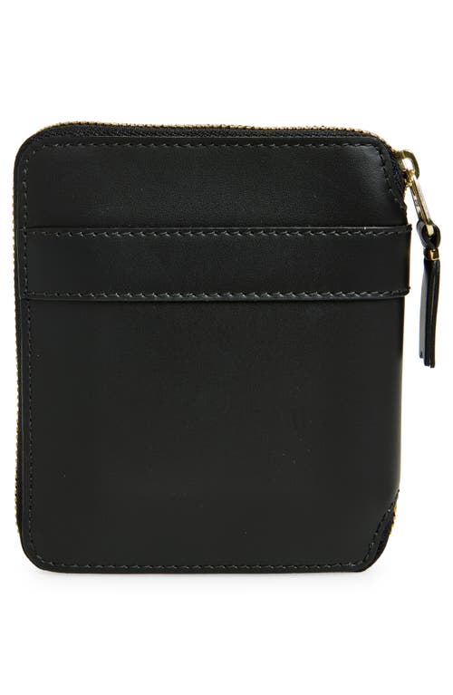 Shop Comme Des Garçons Wallets Big Bow Leather Zip Wallet In Black