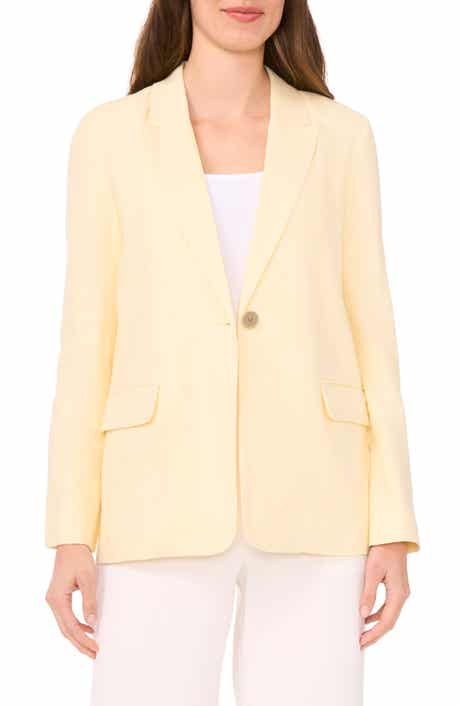 Halogen® One-Button Linen Blend Blazer