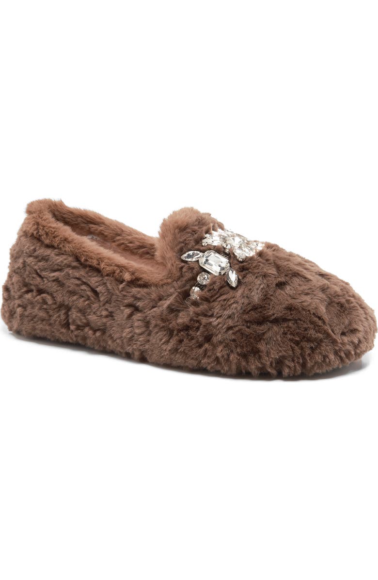Free People Slumber Party Faux Fur Loafer Slipper, Main, color, Mocha