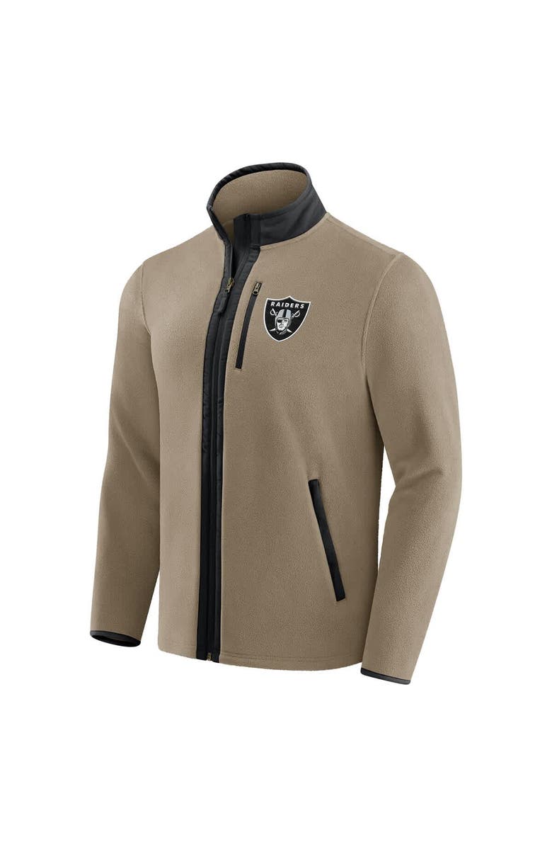 Darius Rucker Collection by Fanatics Men's NFL x Darius Rucker Collection by Fanatics  Tan Las Vegas Raiders Heavyweight Polar Fleece Full-Zip Jacket, Alternate, color, Tan