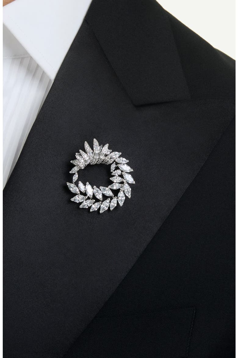 Mesmera Crystal Brooch, Alternate, color, WHITE/ RHS