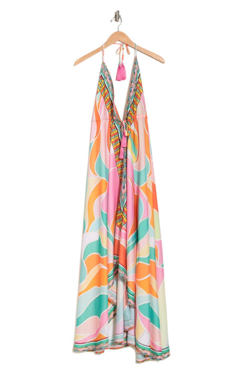 RANEES Print Halter Dress, Alternate, color, Pink