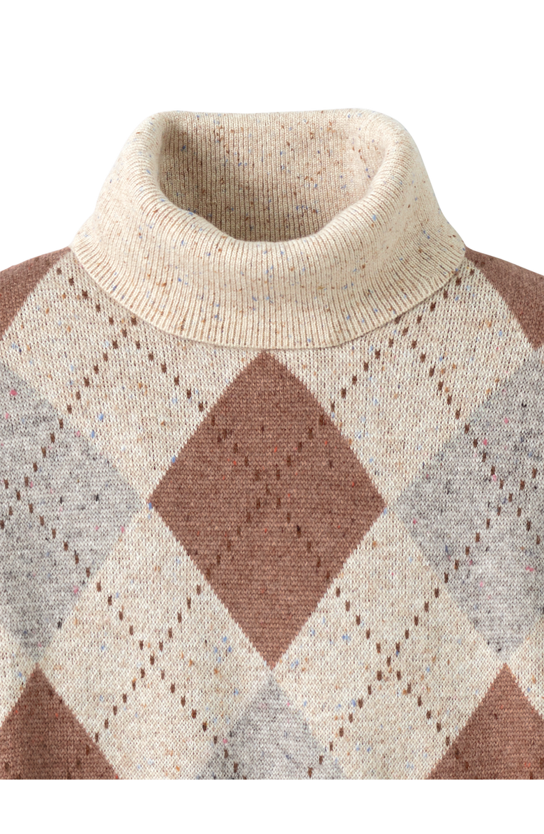 Paul Fredrick Donegal Turtleneck Sweater, Alternate, color, Ivory Multi