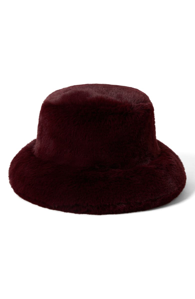 Brixton Dion Faux Fur Packable Hat, Main, color, Port