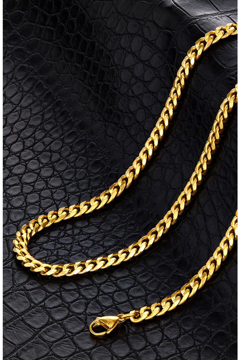 Mens' 6mm Curb Link Chain Necklace, Alternate, color, GOLD