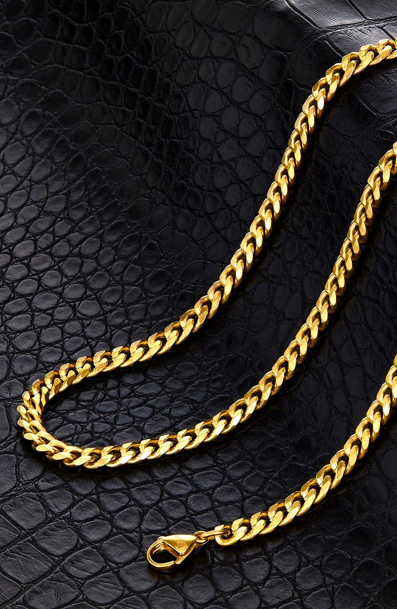 INVICTA Mens' 6mm Curb Link Chain Necklace, Alternate, color, Gold