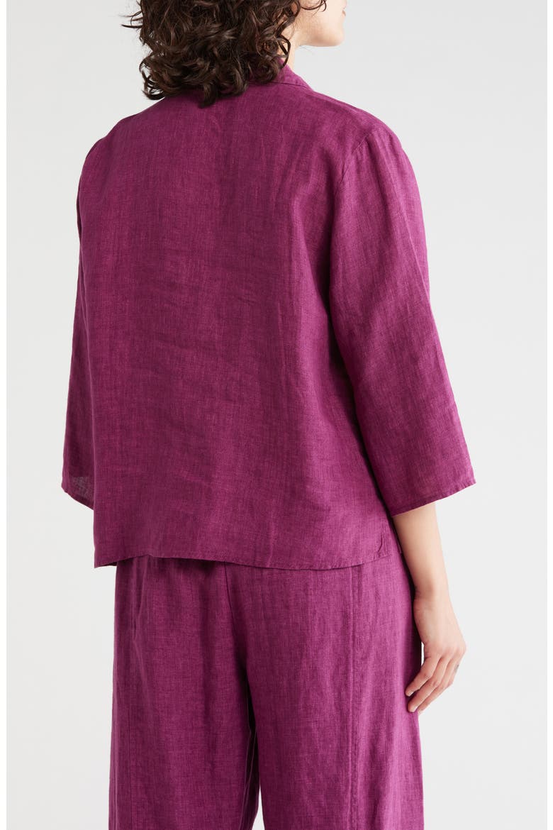 Organic Linen Classic Collar Shirt, Alternate, color, RASPBERRY