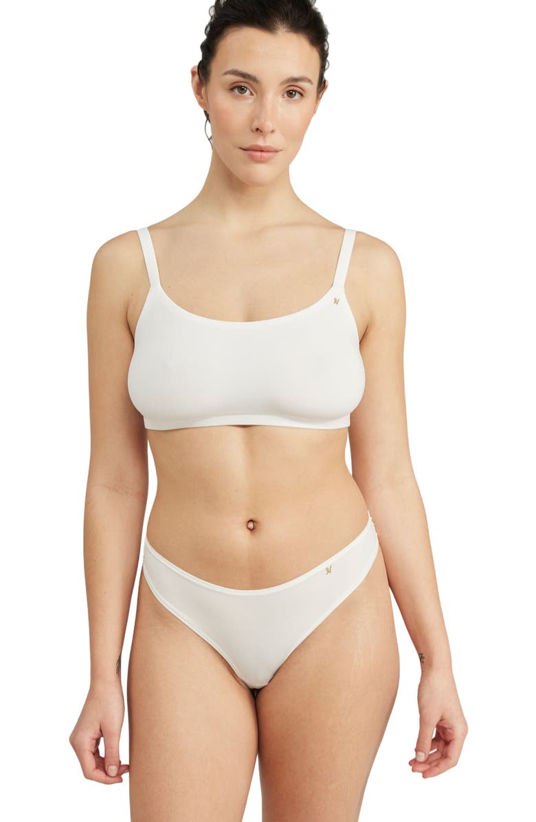 Nudea The Stretch Scoop Neck Bralette, Main, color, White