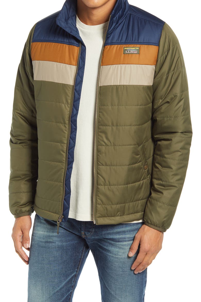 Men's Mountain Classic Water Repellent Puffer Jacket, Main, color, KELP GREEN/ NAUTICAL NAVY