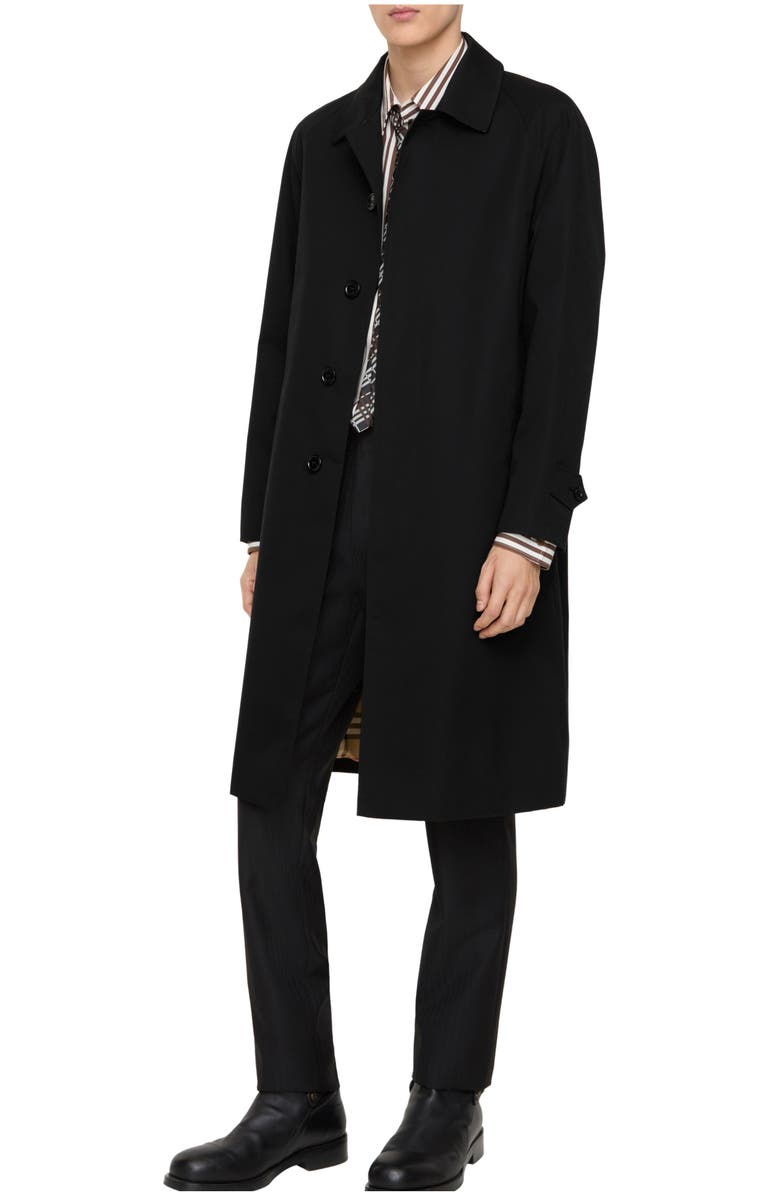 Burberry Long Camden Heritage Car Coat, Main, color, Black