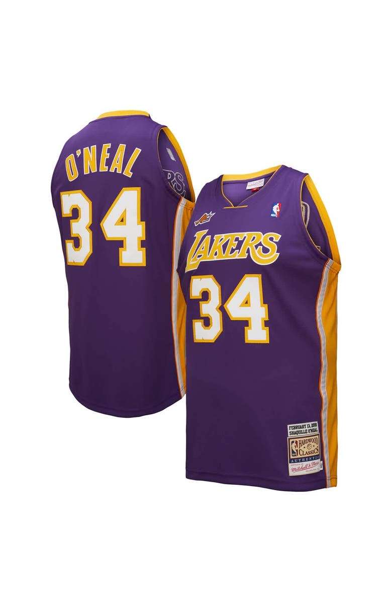 Mitchell & Ness Men's Mitchell & Ness Shaquille O'Neal Purple Los Angeles Lakers 2000 NBA All-Star Game Authentic Jersey, Main, color, Purple