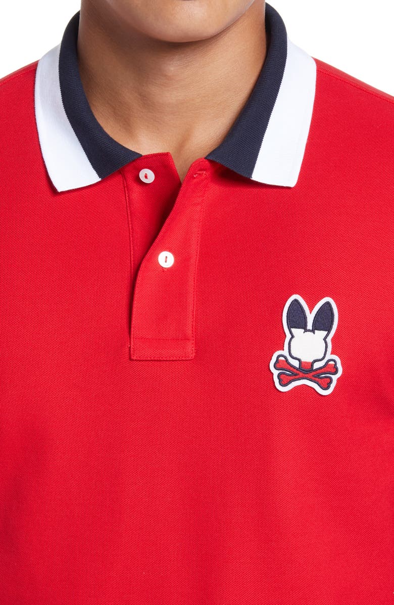 Psycho Bunny Britania Short Sleeve Polo, Alternate, color, Brilliant Red