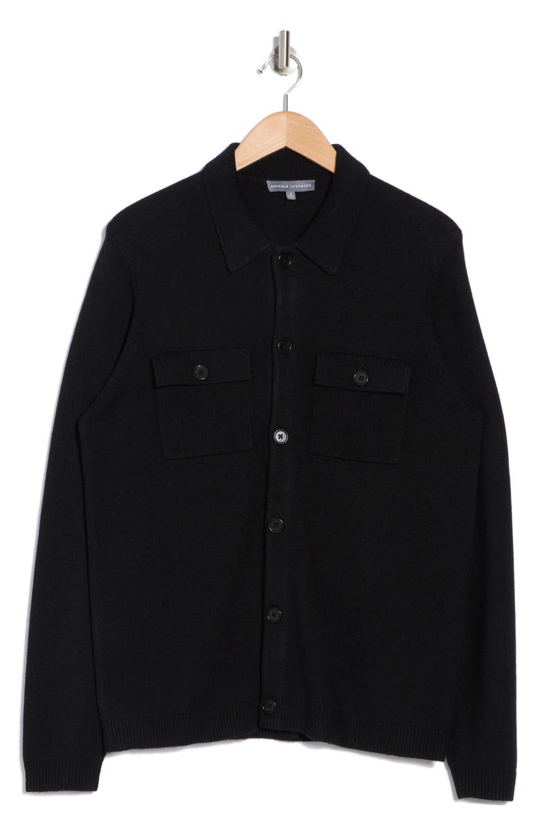 Amicale Knit Long Sleeve Button-Up Shirt, Alternate, color, Blk