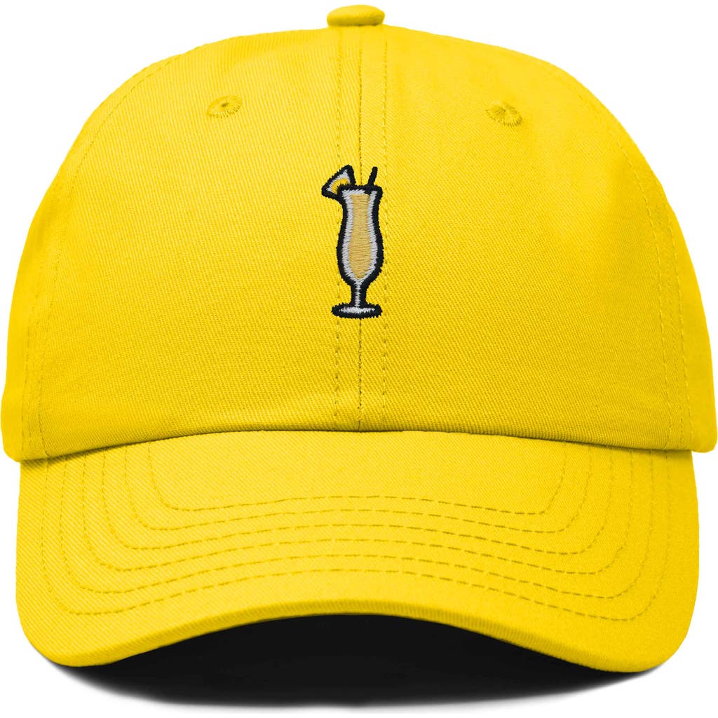 Dalix Pina Colada Embroidered Dad Cap In Gold