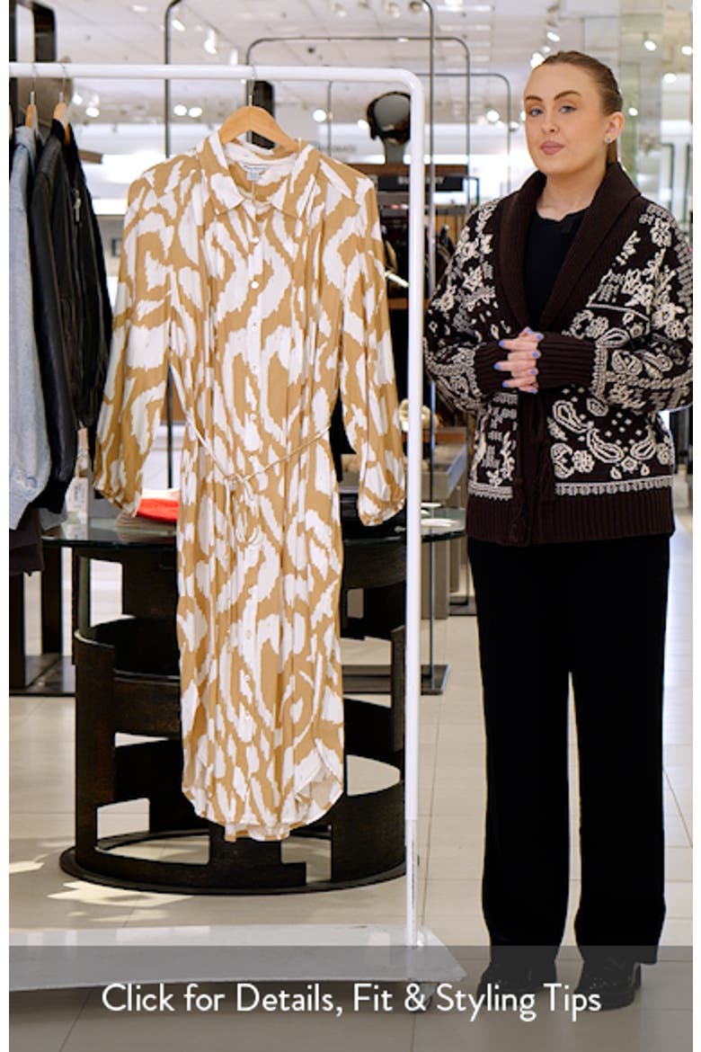Inlet Ikat Long Sleeve Midi Shirtdress video