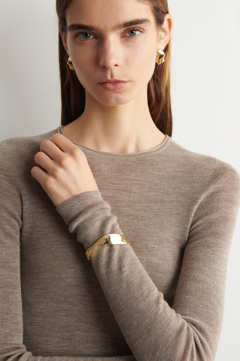 Seamless Merino Wool Long-Sleeved Top, Alternate, color, BEIGE MÉLANGE