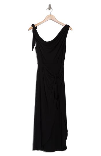 Cinq À Sept Odin Drape Detail Dress In Black