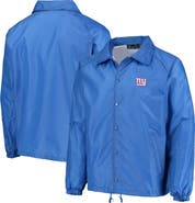 DUNBROOKE Men's Royal New York Giants Coaches Classic Raglan Full-Snap Windbreaker Jacket