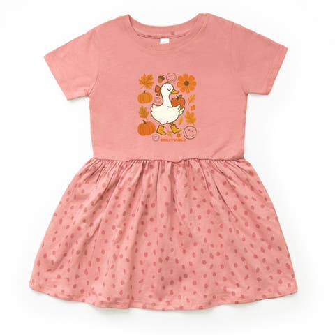 SmileyWorld Goose Autumn Toddler Graphic Dress