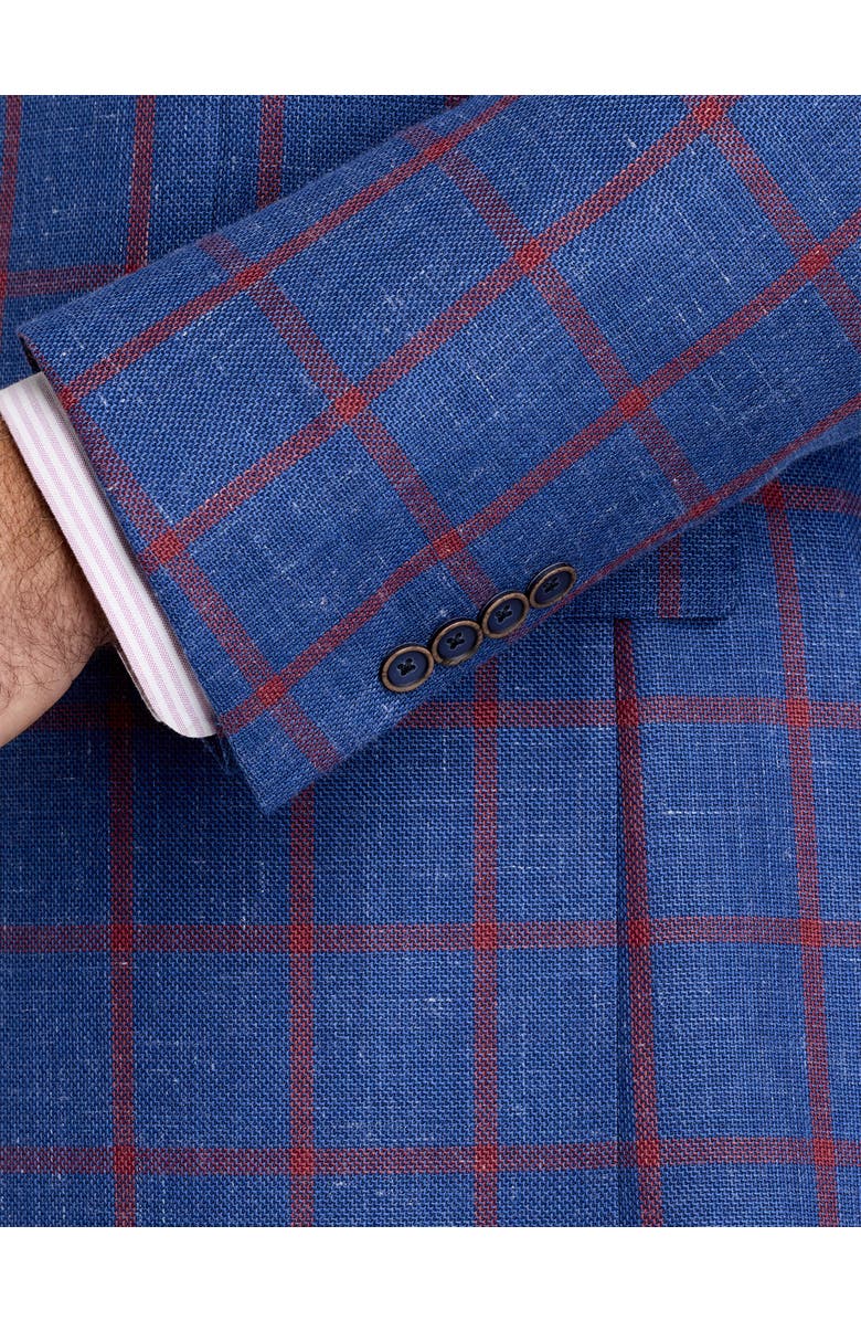 Tallia Big & Tall Windowpane Sport Coat, Alternate, color, Blue