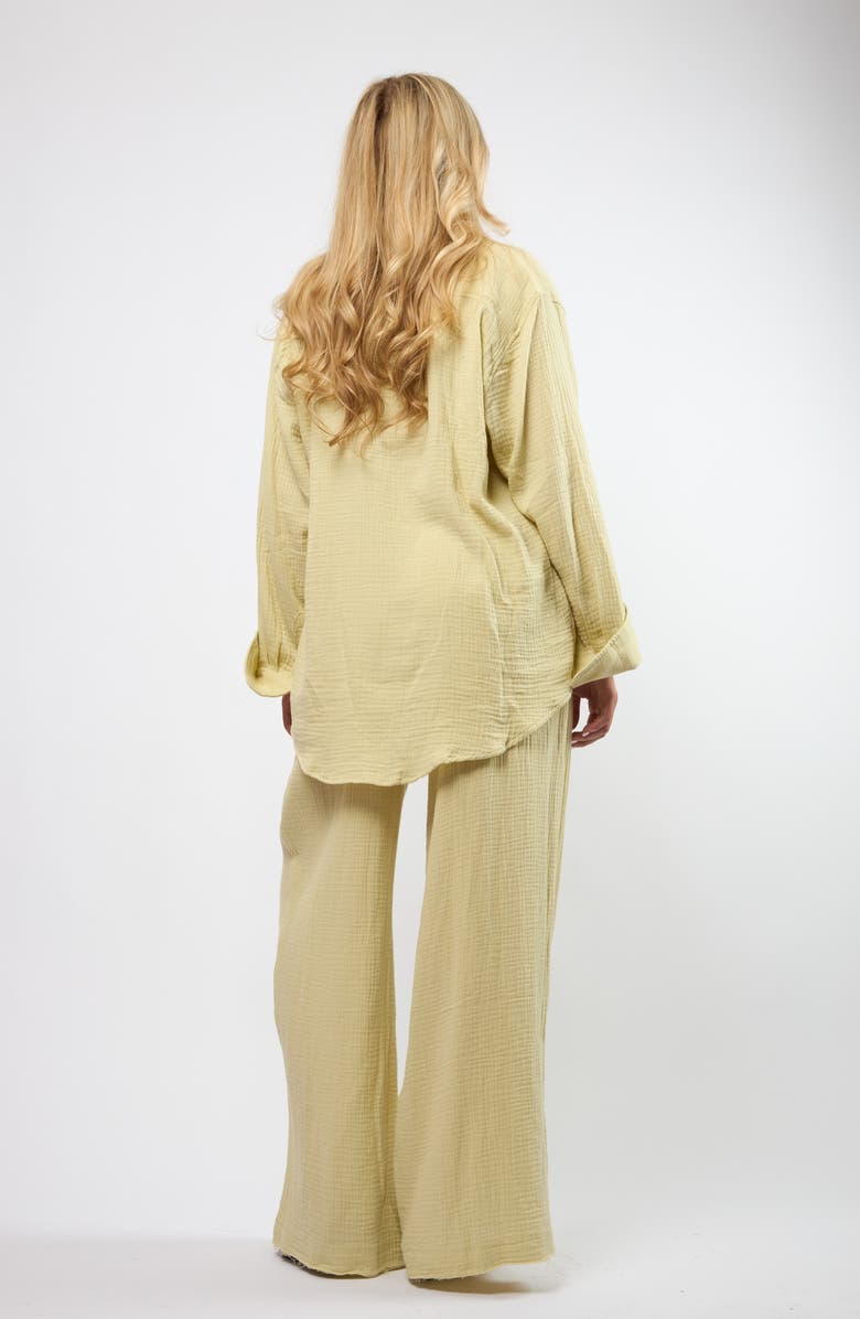 Viens Avec Moi Resort Crinkle Wide Leg Cotton Pants, Alternate, color, 