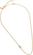 Madewell Bezel Oval Crystal Ball Chain Necklace