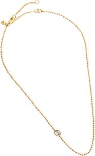 Madewell Bezel Oval Crystal Ball Chain Necklace