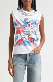 ALICE + OLIVIA Micah Embellished Muscle Tank