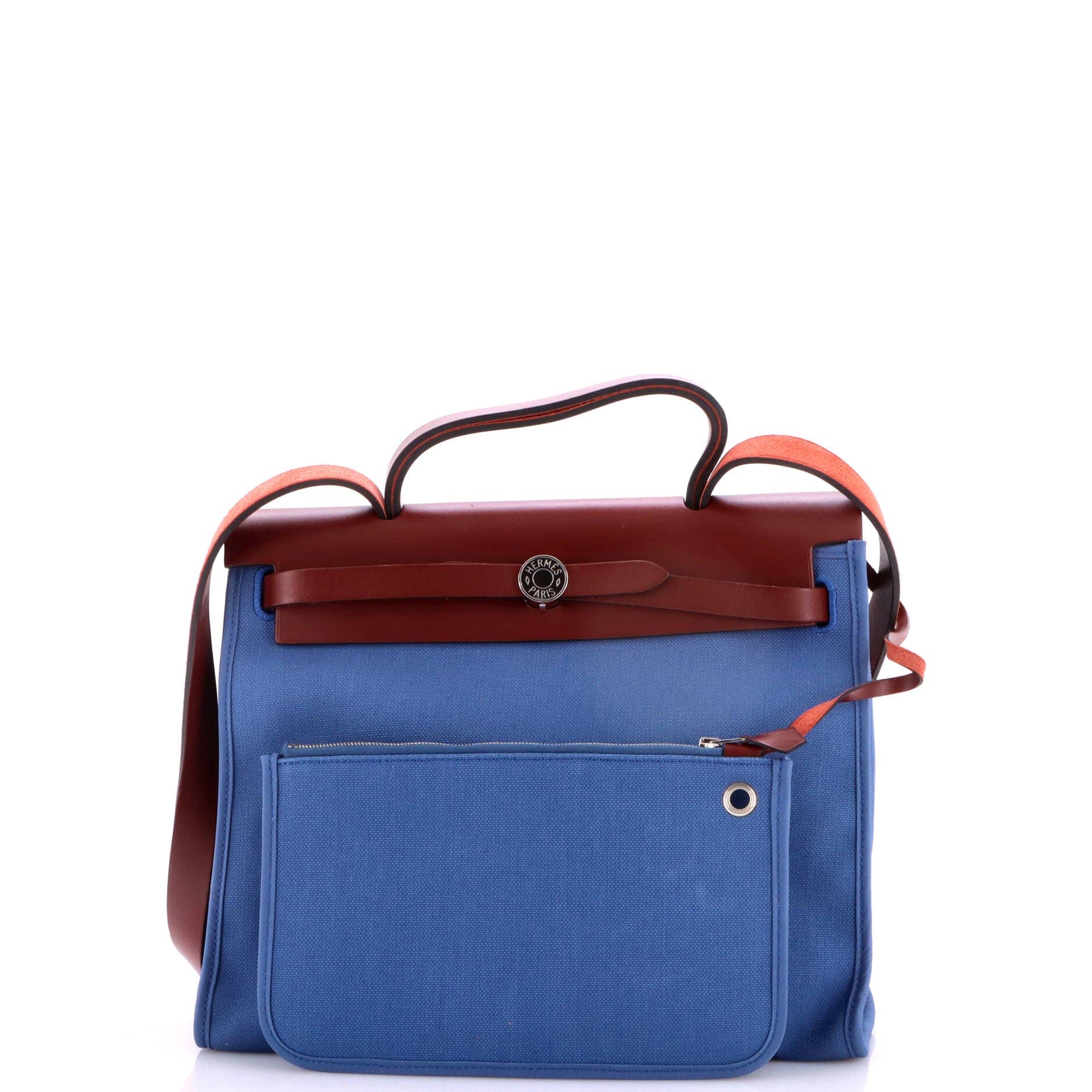 Herbag Zip Leather and Toile 31, Alternate, color, Blue